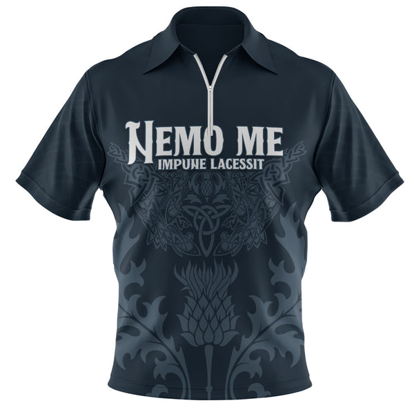 Scotland Zip Polo Shirt Thistle Vow