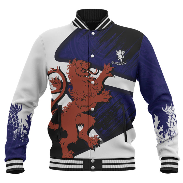Scotland Baseball Jacket Roar of the Highland Lion Across the Saltire Sky