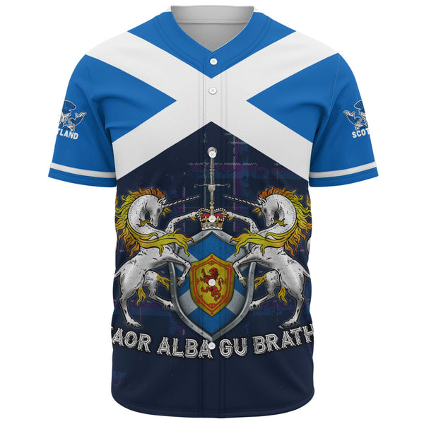 Scotland Baseball Shirt Saor Alba Unicorn Crest Edition