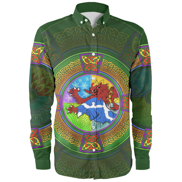 Scotland Long Sleeve Shirt Celtic Seasons Red Lion Saltire Tartan Heritage Pattern
