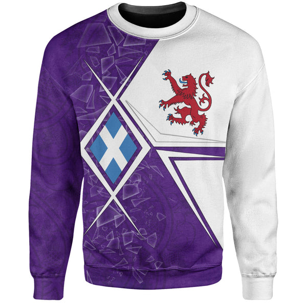 Scotland Sweatshirt Purple Shard Lion Saltire Fusion Urban Highland Graphic Style