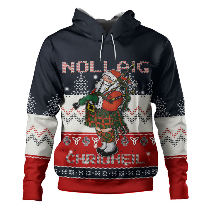 Scotland Hoodie Santa Highland Stroll with Bagpipes and Cheer