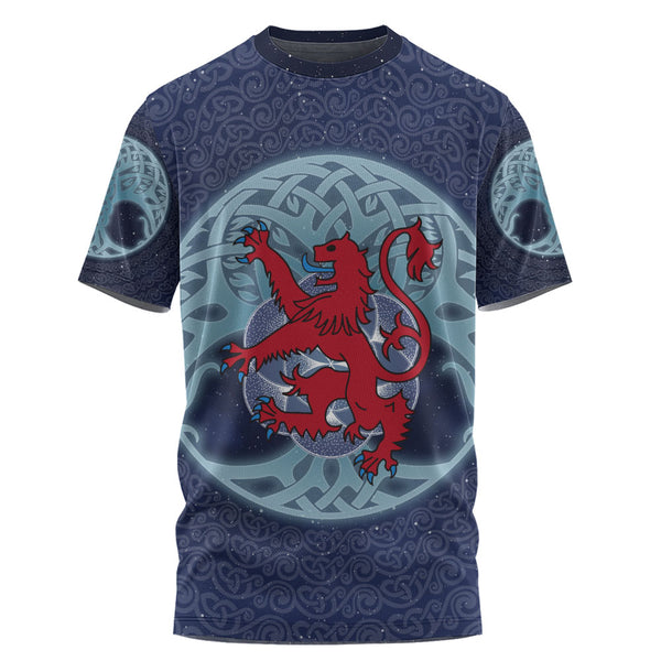 Scotland T-Shirt Celestial Rampant Lion Mystic Knot Circle Legacy