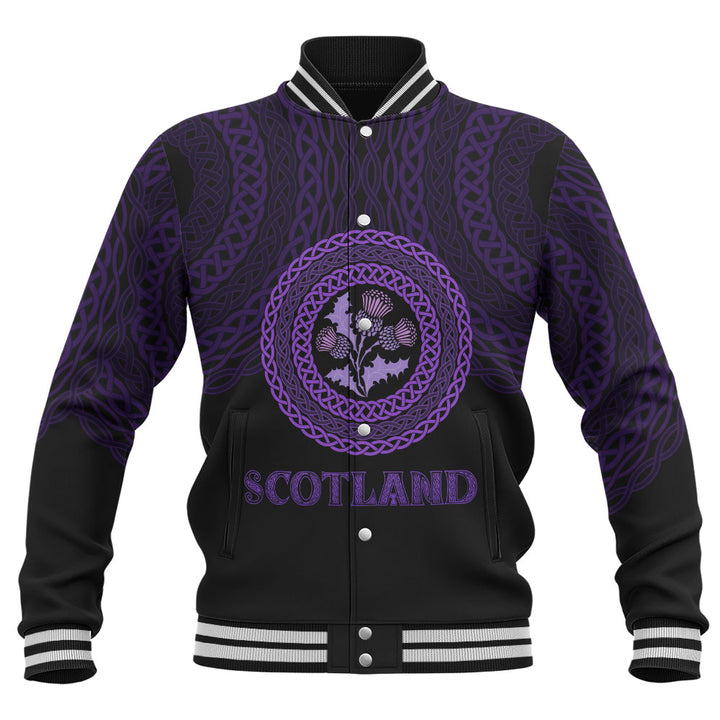 Scotland Baseball Jacket Thistle Embrace of the Celtic Night