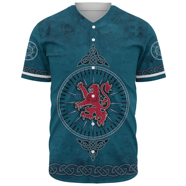 Scotland Baseball Shirt Celtic Compass Red Lion Direction Noble Highland Legacy Armor