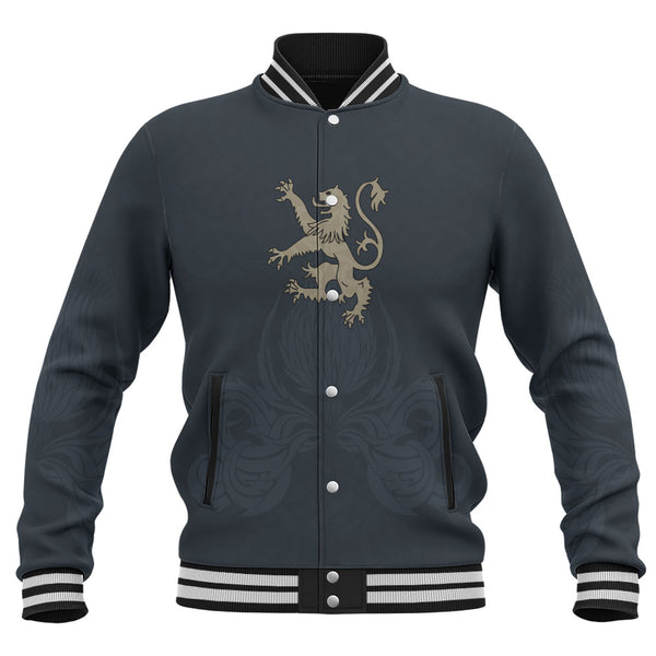 Scotland Baseball Jacket Twin Lion Crest Midnight Thistle Heritage Edition