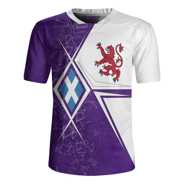 Scotland Rugby Jersey Purple Shard Lion Saltire Fusion Urban Highland Graphic Style