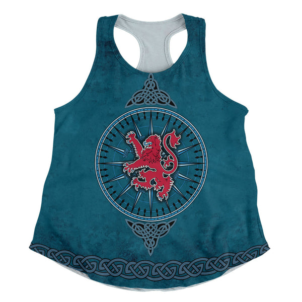 Scotland Women Tank Celtic Compass Red Lion Direction Noble Highland Legacy Armor