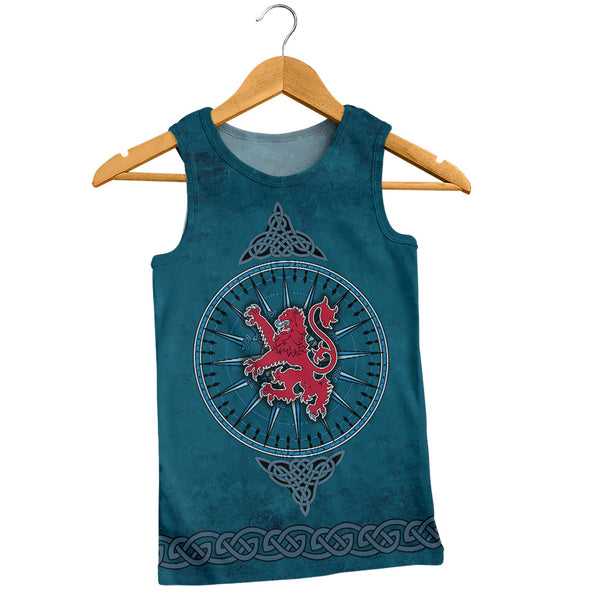 Scotland Tank Top Celtic Compass Red Lion Direction Noble Highland Legacy Armor