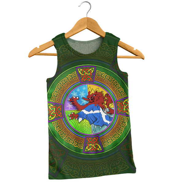 Scotland Tank Top Celtic Seasons Red Lion Saltire Tartan Heritage Pattern