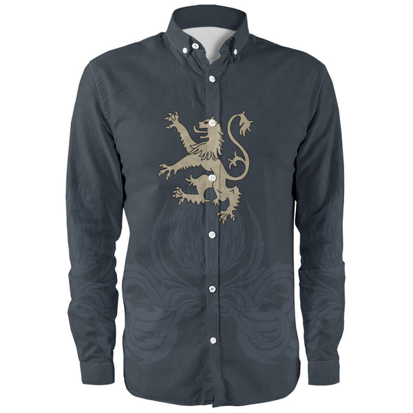 Scotland Long Sleeve Shirt Twin Lion Crest Midnight Thistle Heritage Edition