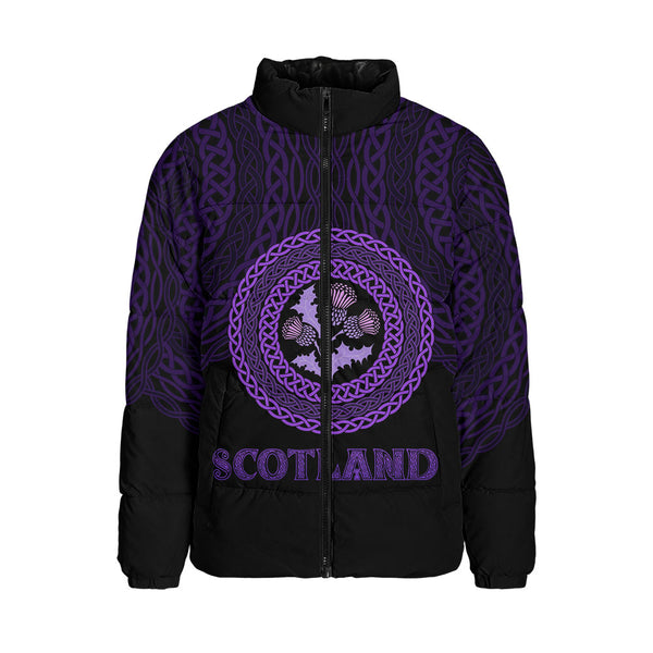 Scotland Padded Jacket Thistle Embrace of the Celtic Night