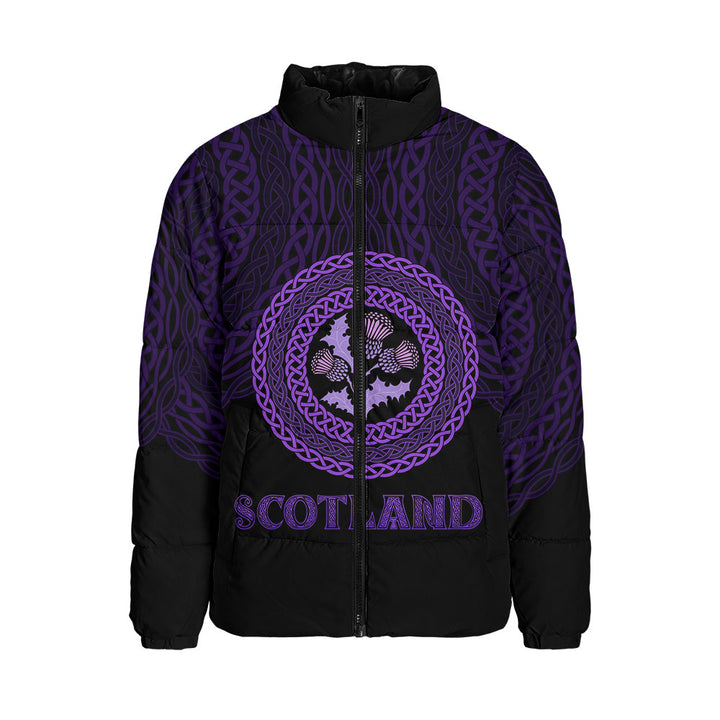 Scotland Padded Jacket Thistle Embrace of the Celtic Night