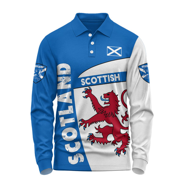Scotland Long Sleeve Polo Shirt Heritage Lion Rampant
