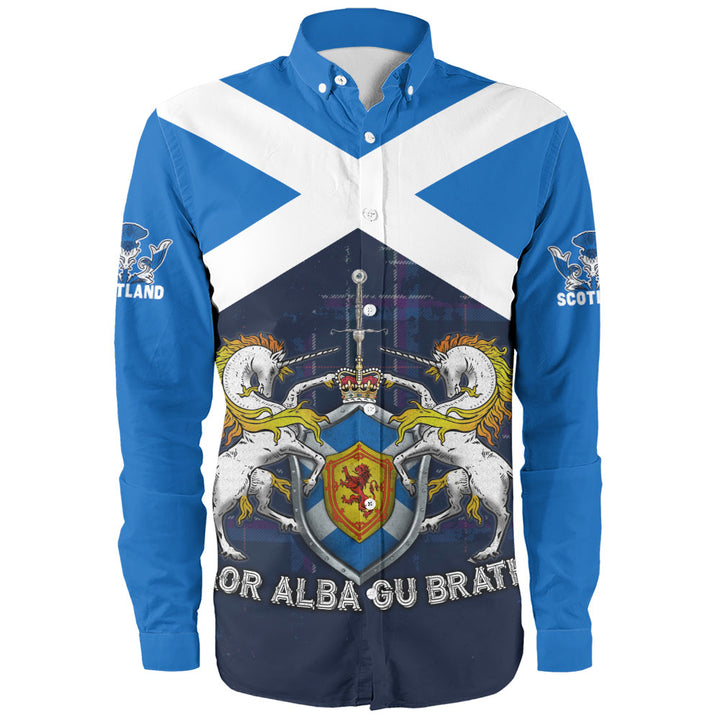 Scotland Long Sleeve Shirt Saor Alba Unicorn Crest Edition
