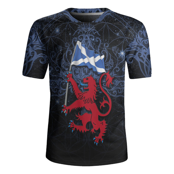 Scotland Rugby Jersey Starborn Lion Saltire Banner Celestial Blue Highland Pride Gear