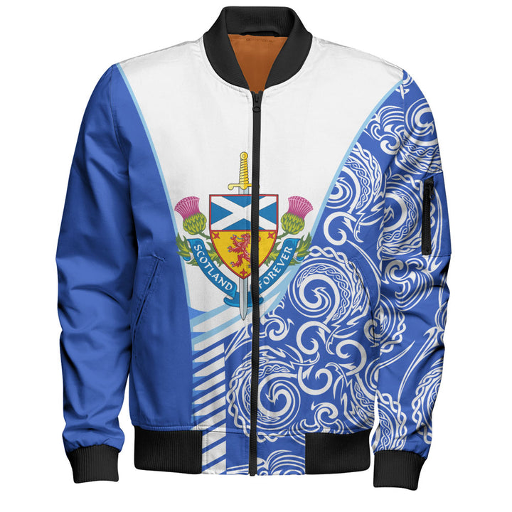 Scotland Bomber Jacket Ocean Crest Saltire Shield Sword Thistle Legacy Forever Edition
