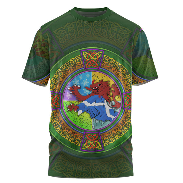Scotland T-Shirt Celtic Seasons Red Lion Saltire Tartan Heritage Pattern