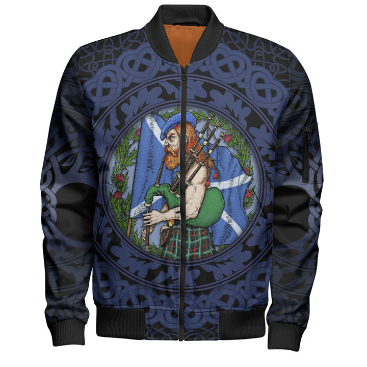 Scotland Bomber Jacket Highland Piper in the Thistle Crest