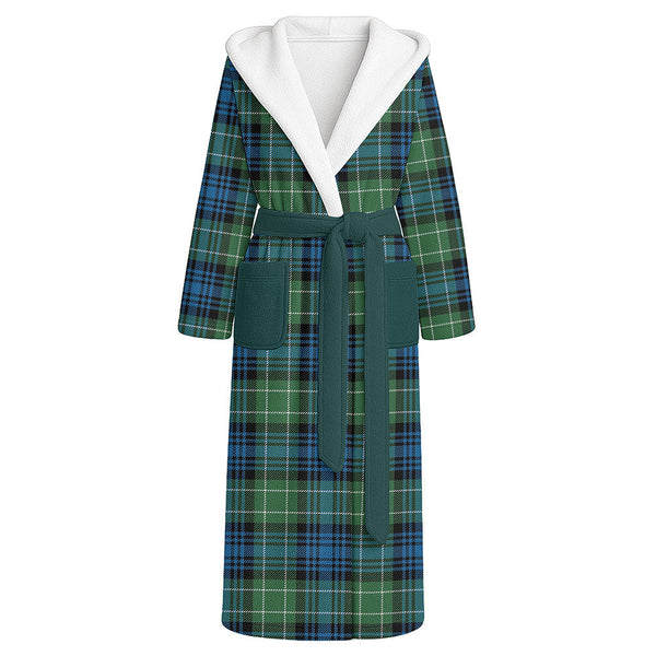 Abercrombie Ancient Clan Badge Tartan Flannel Hooded Bathrobe