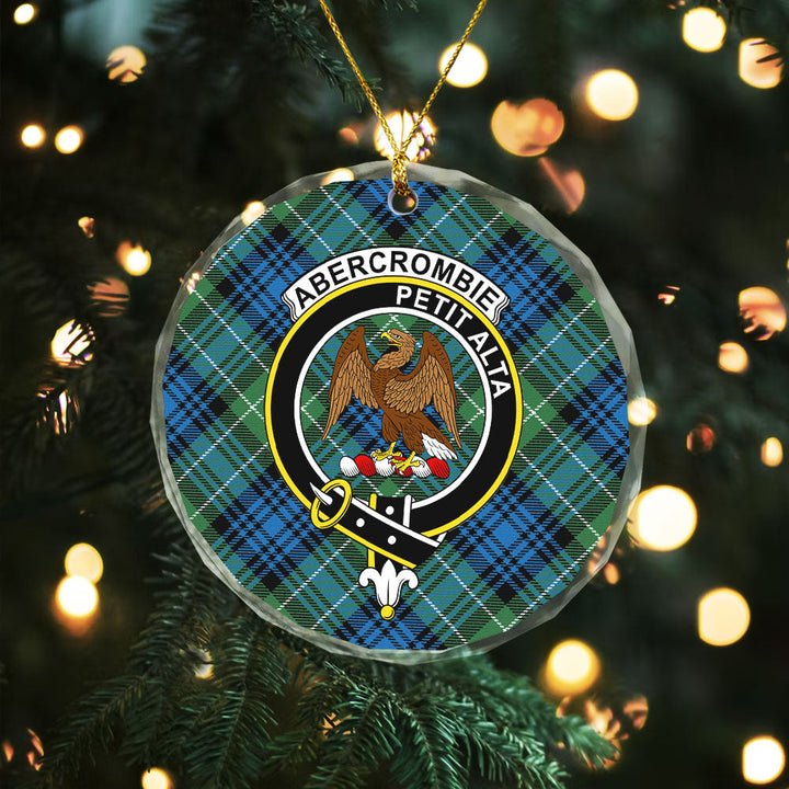 Abercrombie Ancient Clan Badge Tartan Glass Ornament