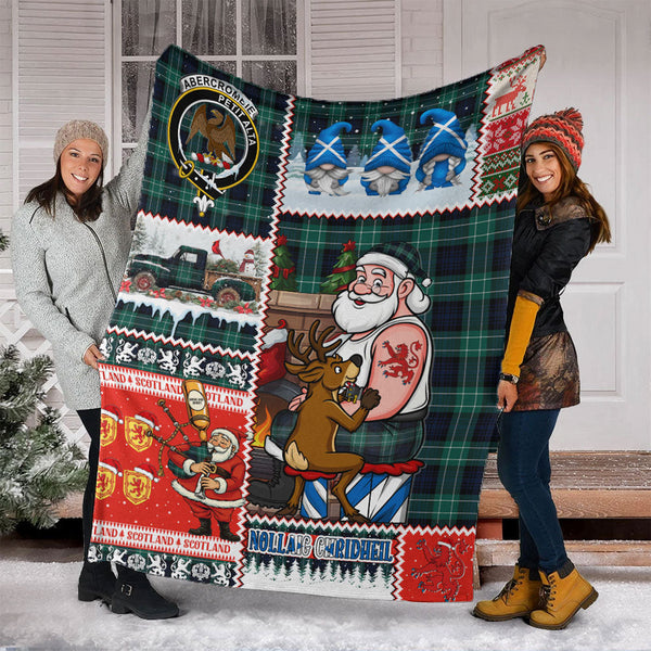 Abercrombie Modern Clan Badge Tartan Blanket Scotland Santa Tattoo Christmas Comic Patchwork Style