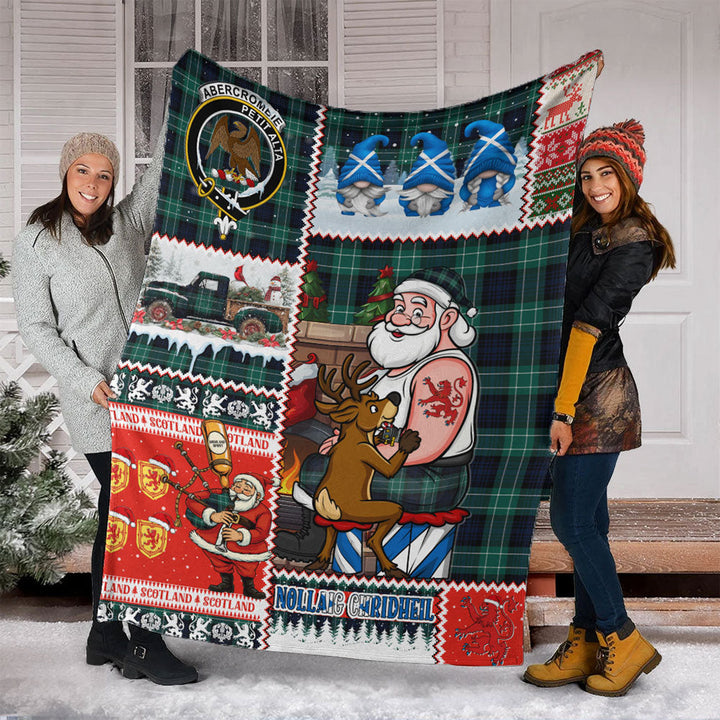 Abercrombie Modern Clan Badge Tartan Blanket Scotland Santa Tattoo Christmas Comic Patchwork Style