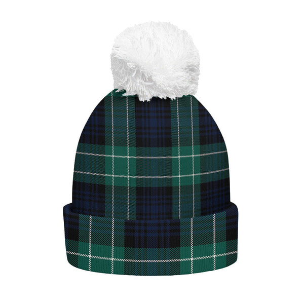 Abercrombie Modern Clan Badge Tartan Bobble Beanie Hat
