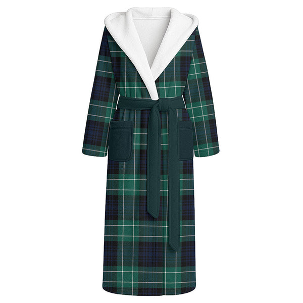 Abercrombie Modern Clan Badge Tartan Flannel Hooded Bathrobe