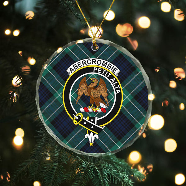 Abercrombie Modern Clan Badge Tartan Glass Ornament