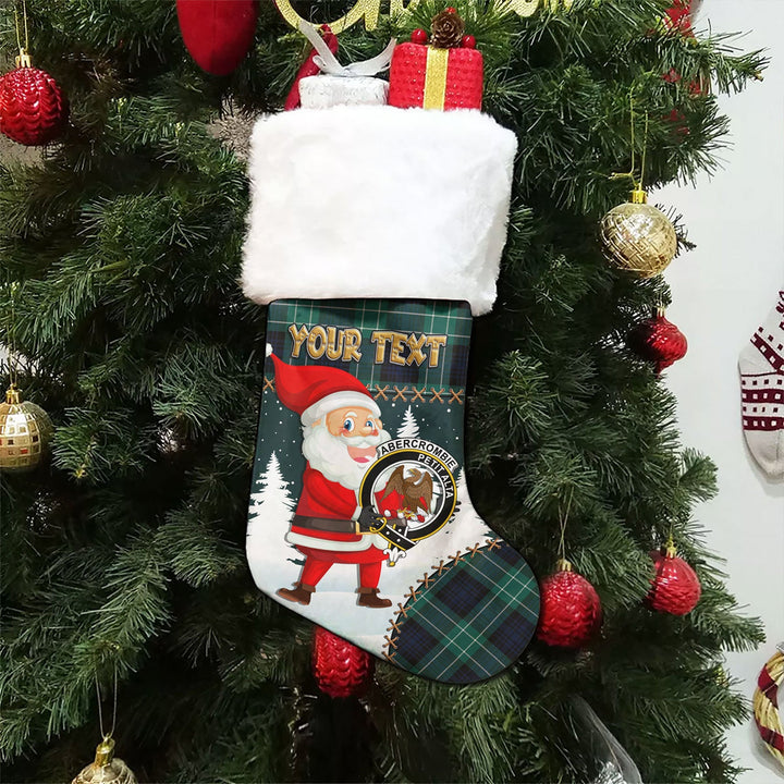 Abercrombie Modern Clan Badge Tartan Christmas Stocking Holiday Blessings Merry Christmas Joy