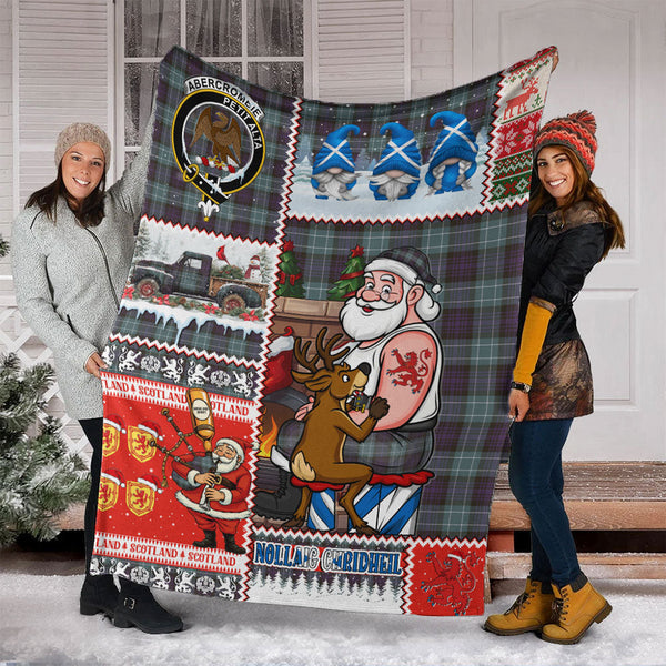 Abercrombie Weathered Clan Badge Tartan Blanket Scotland Santa Tattoo Christmas Comic Patchwork Style