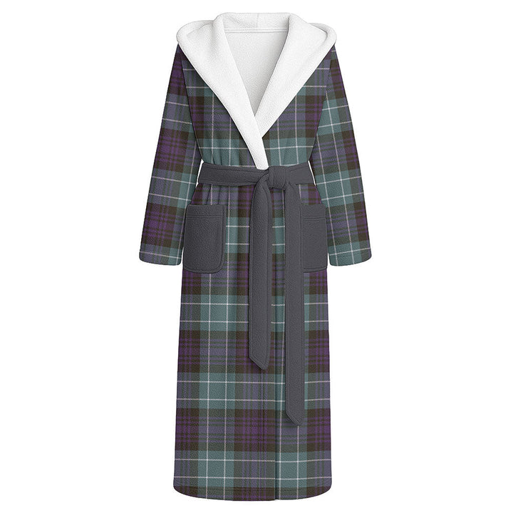 Abercrombie Weathered Clan Badge Tartan Flannel Hooded Bathrobe