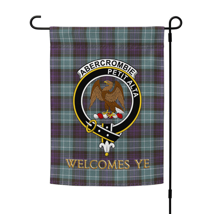 Abercrombie Weathered Clan Badge Tartan Garden Flag