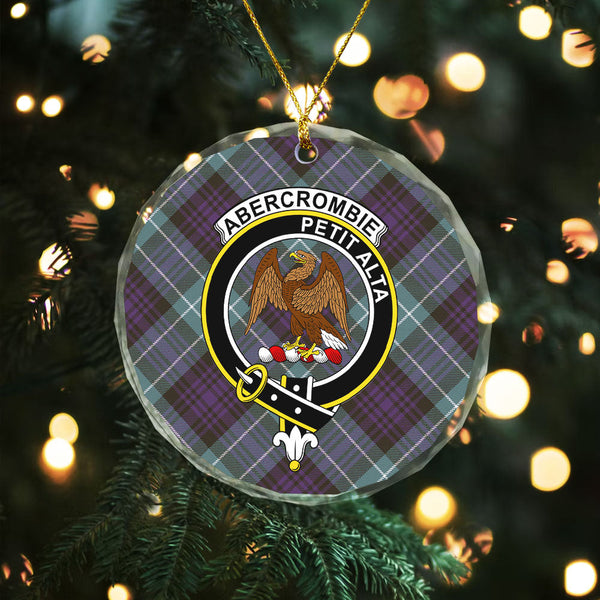Abercrombie Weathered Clan Badge Tartan Glass Ornament