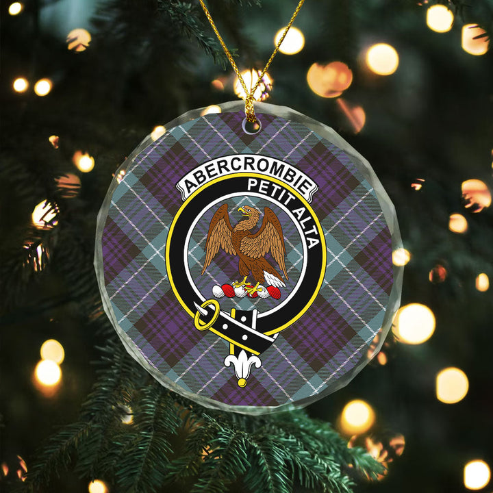 Abercrombie Weathered Clan Badge Tartan Glass Ornament