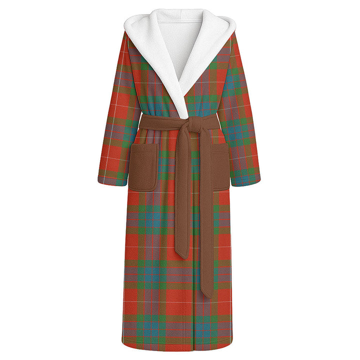 Abernethy Ancient Clan Badge Tartan Flannel Hooded Bathrobe