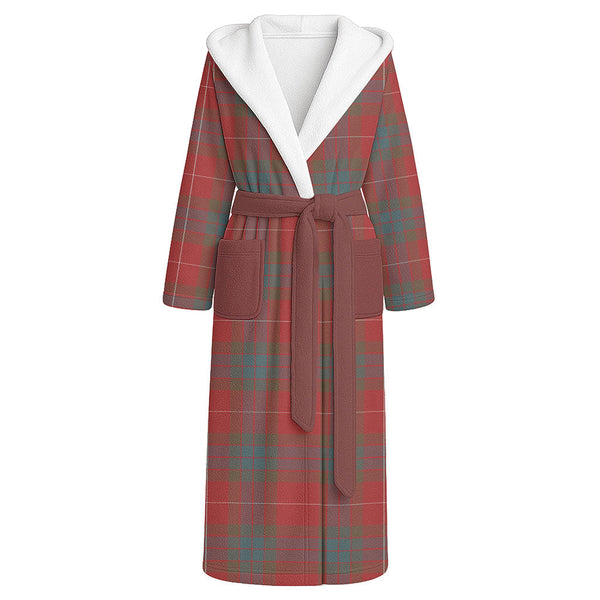 Abernethy Weathered Clan Badge Tartan Flannel Hooded Bathrobe