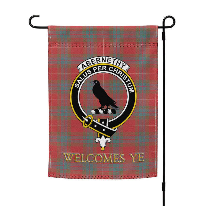 Abernethy Weathered Clan Badge Tartan Garden Flag
