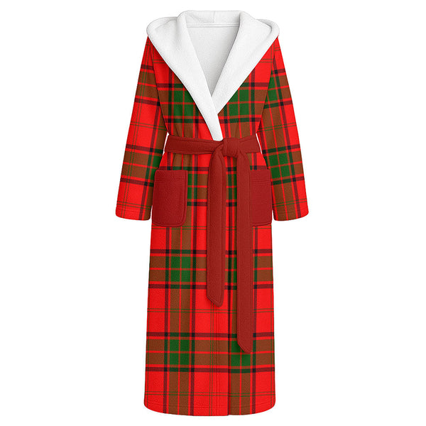 Adair Clan Badge Tartan Flannel Hooded Bathrobe