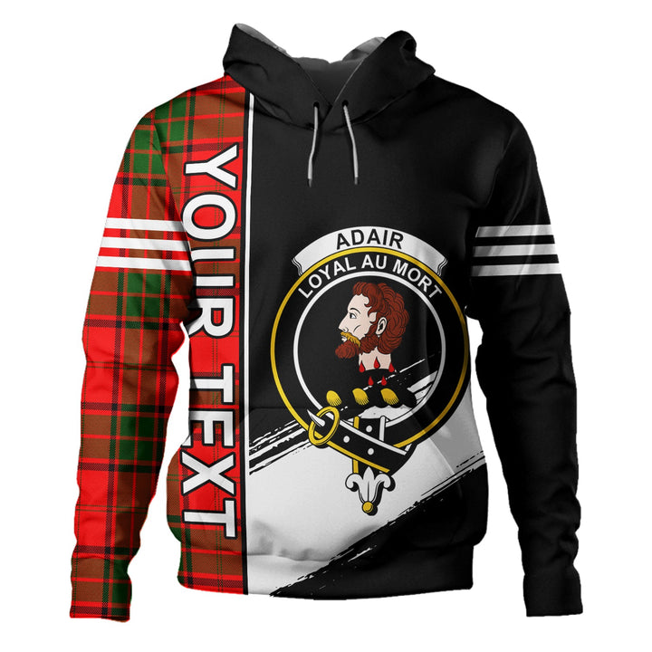 Adair Clan Badge Tartan Hoodie Quarter Style Personalized