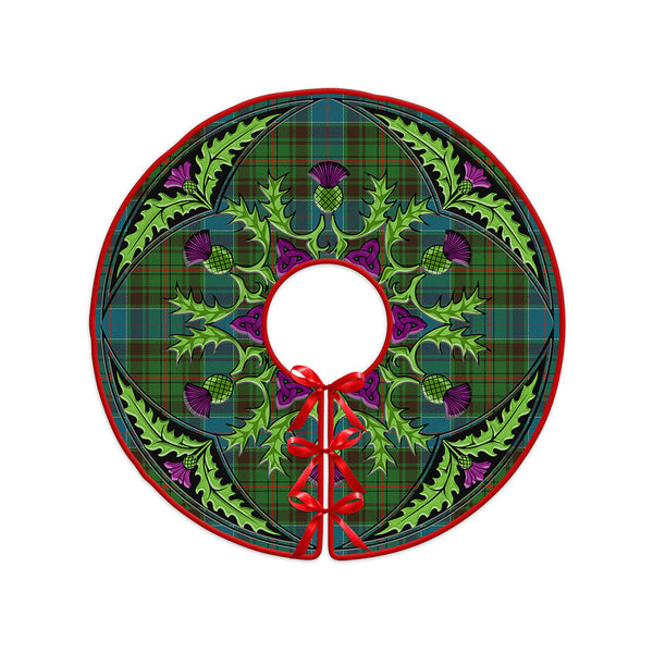 Adam Ancient Clan Badge Tartan Christmas Tree Skirt Scottish Thistle Design