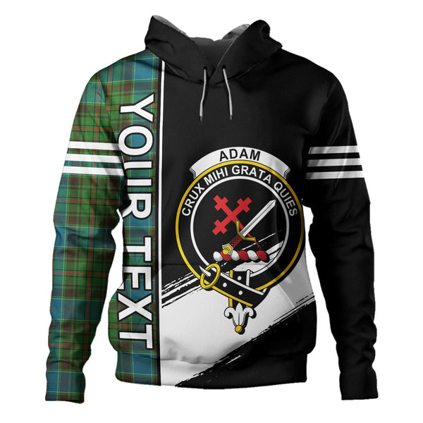 Adam Ancient Clan Badge Tartan Hoodie Quarter Style Personalized