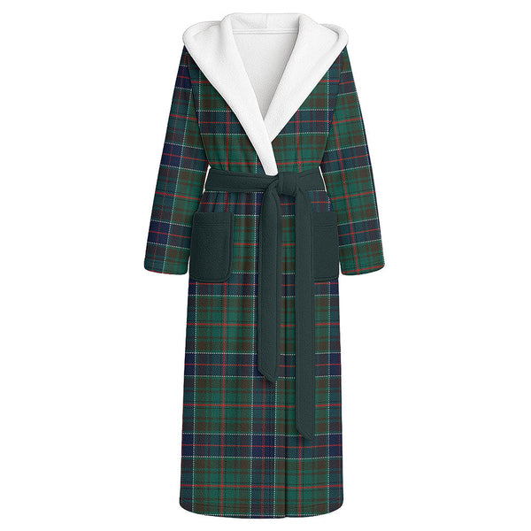 Adam Modern Clan Badge Tartan Flannel Hooded Bathrobe