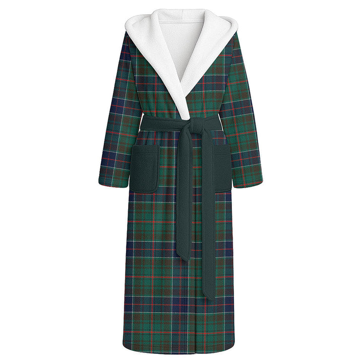 Adam Modern Clan Badge Tartan Flannel Hooded Bathrobe