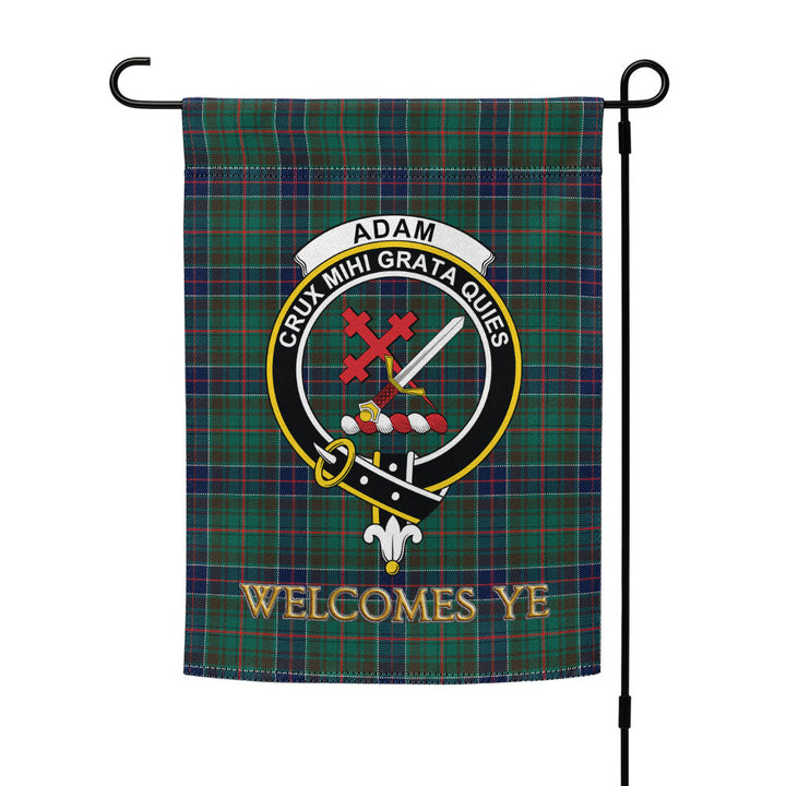 Adam Modern Clan Badge Tartan Garden Flag