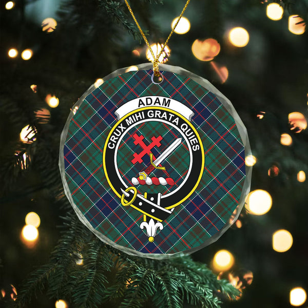 Adam Modern Clan Badge Tartan Glass Ornament