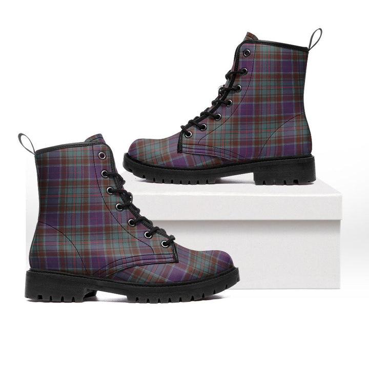 Adam Weathered Clan Badge Tartan Leather Boots