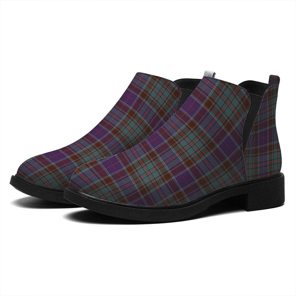 Adam Weathered Tartan Flat Ankle Boots