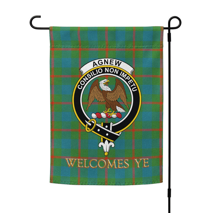 Agnew (MacAgnew) Ancient Clan Badge Tartan Garden Flag
